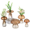 Glasseam Small Mushroom Glass Vase & Propagation Station - Mini Brown Decor