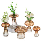 Glasseam Small Mushroom Glass Vase & Propagation Station - Mini Brown Decor