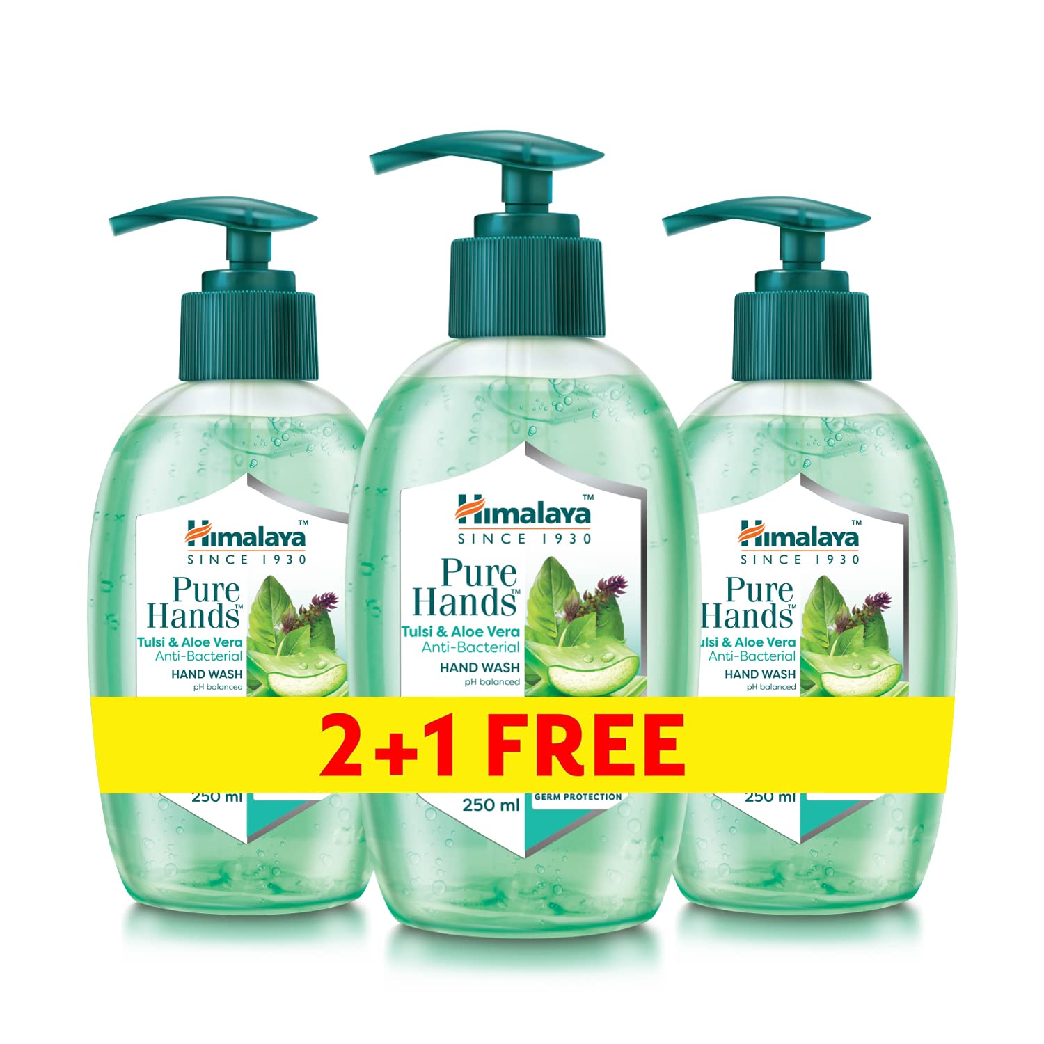 Himalaya Pure Hands Tulsi Aloe Vera Antibacterial Hand Wash - 3 Pack, 100ml