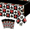 4 Pcs Black Casino Poker Tablecloths (Rectangular)