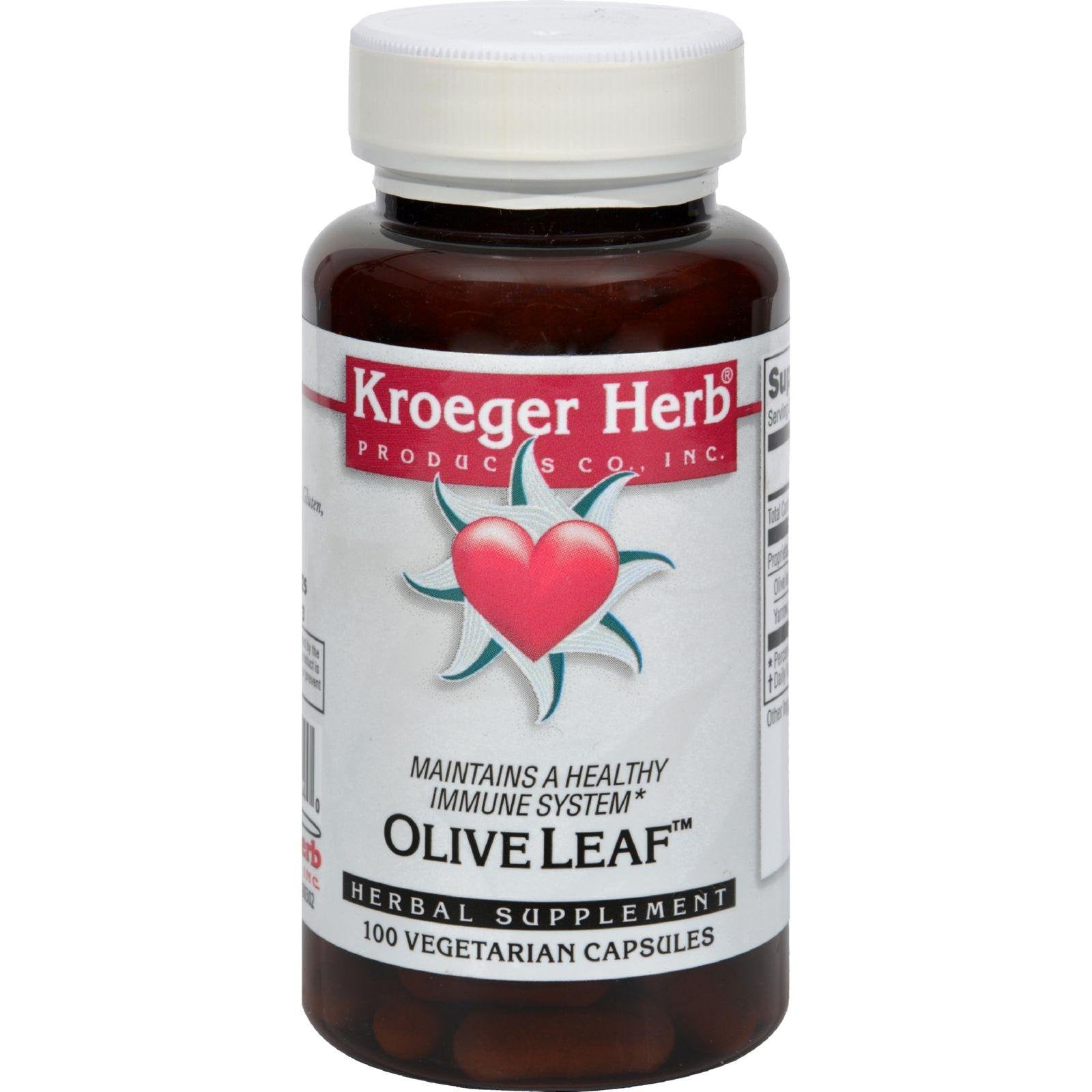 Kroeger Herb Olive Leaf Extract Capsules | 100 Count for Immune Support