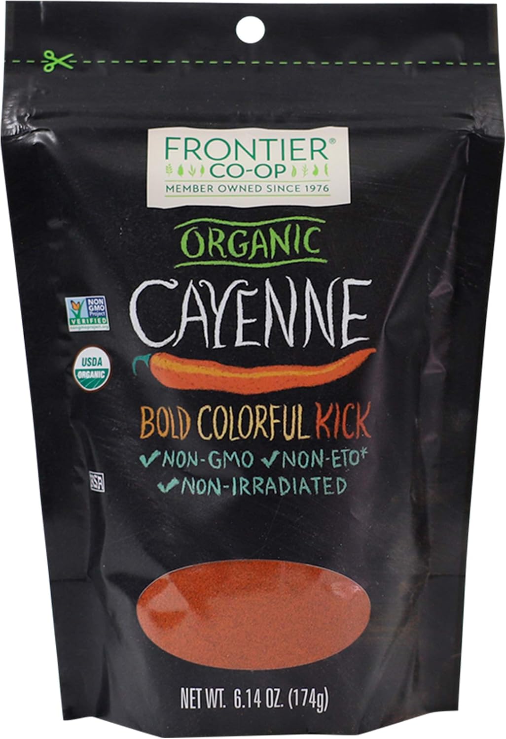 فلفل الكايين (Cayenne Pepper) العضوي المطحون - 6.14 أونصة - نكهة حارقة قوية لتعزيز النكهات والصحة