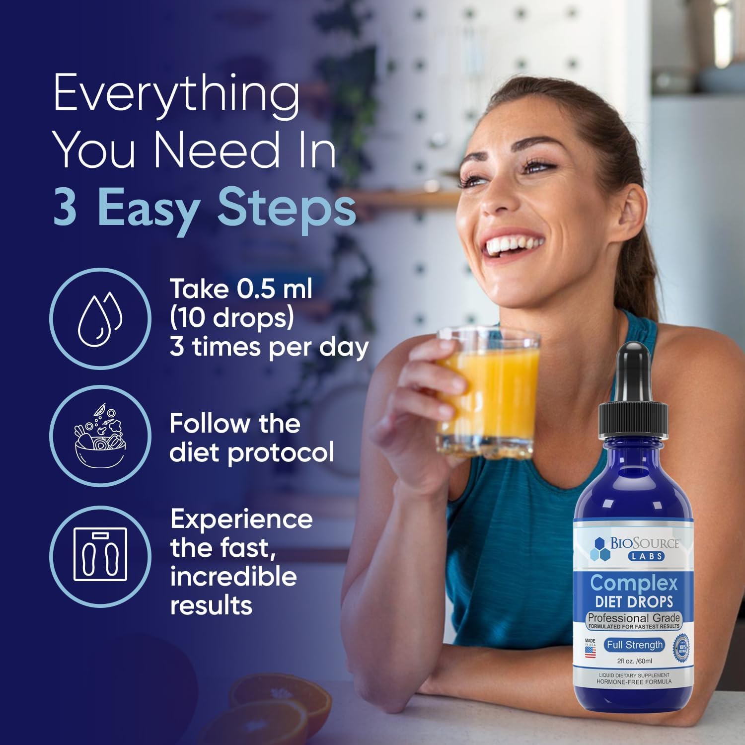 Complex diet drops for weight management for men and women