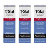 Neutrogena T/SAL Therapeutic Scalp Shampoo - 3% Salicylic Acid for Scalp Build-Up Control - 6 x 4.5 fl. oz