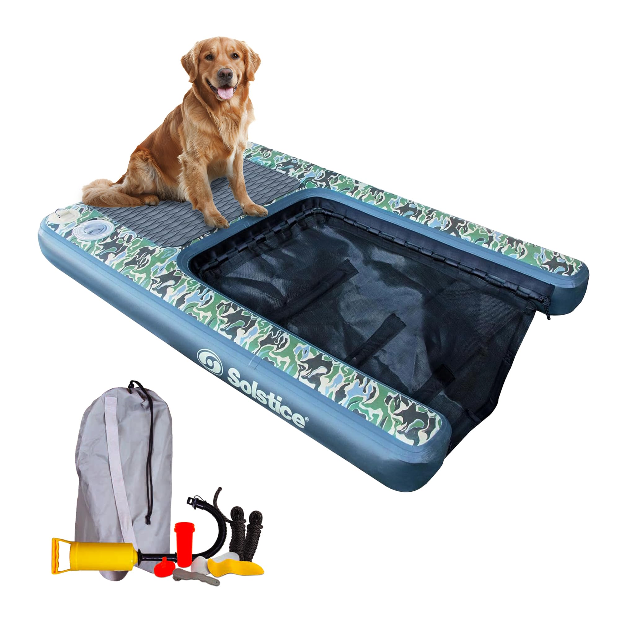 SOLSTICE Original Inflatable Pup Plank Pet Water Ramp for Boats & Pools