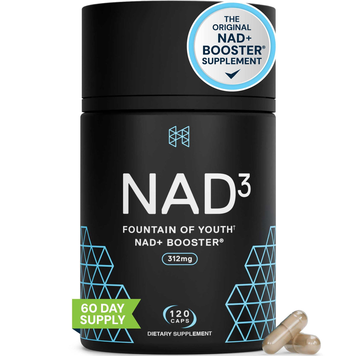 HPN Supplements HPN Supplements NAD3 NAD+ Booster, Cellular Energy ...