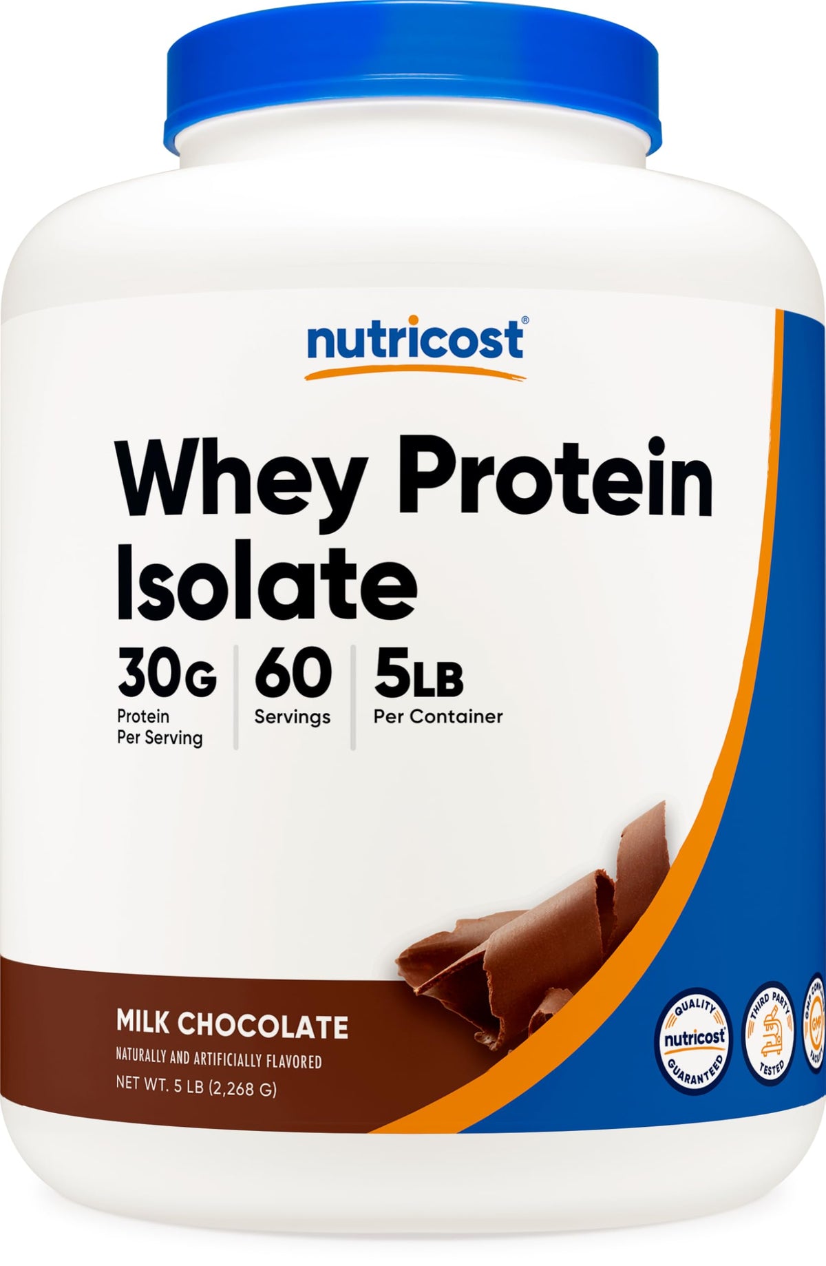 Nutricost Whey Protein Isolate Powder - Milk Chocolate Flavor, 5LBS