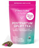 Pink Stork Postpartum Uplift Mood Support Tea | Hormone Balance & Recovery (15 Sachets)
