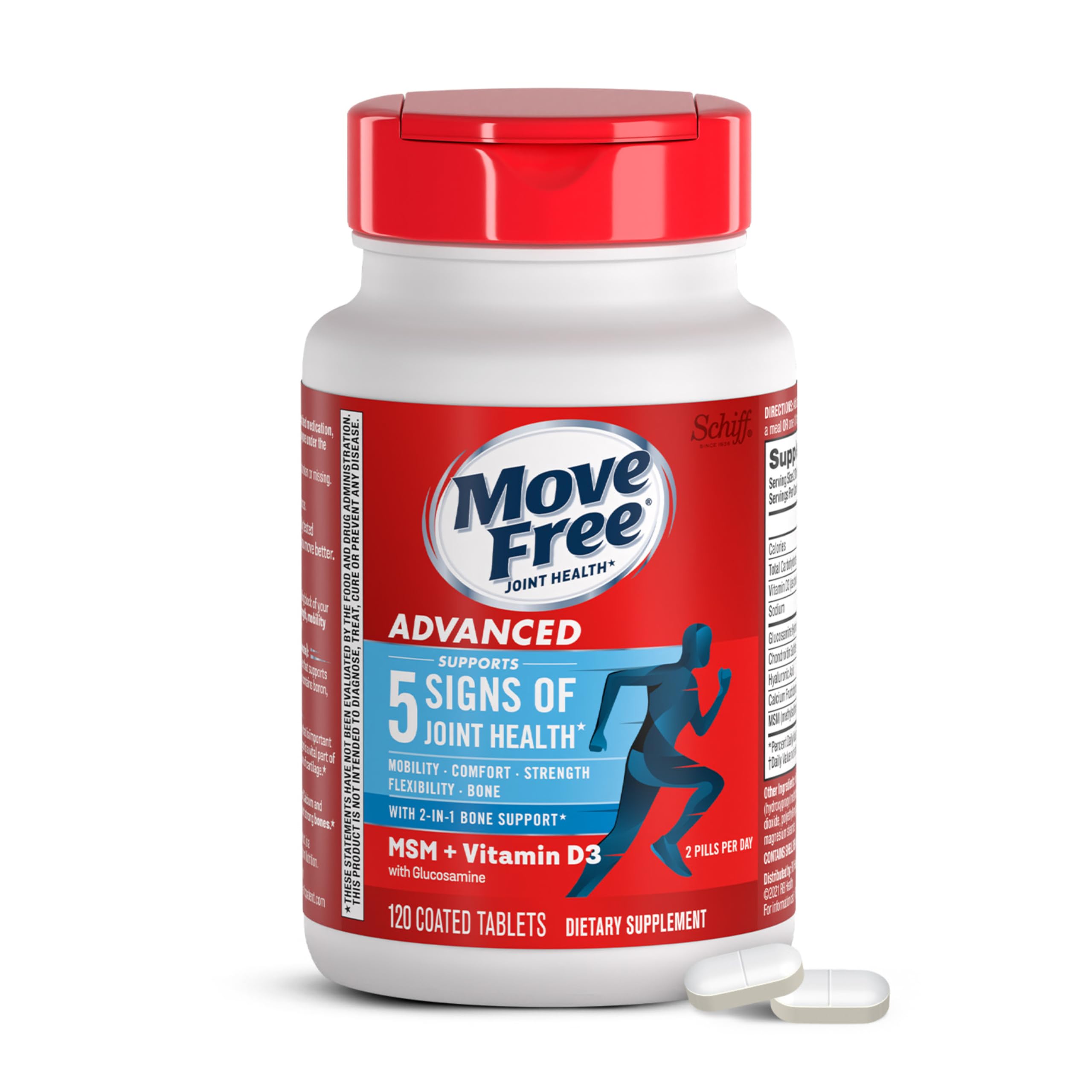 Move Free Advanced Joint Support: Glucosamine, Chondroitin, MSM & D3 - 120 Tablets