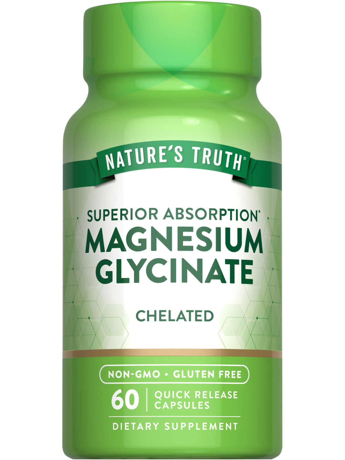 Nature's Truth Magnesium Glycinate 665mg - 60 Capsules - High Absorption Chelated Formula - Non-GMO & Gluten Free