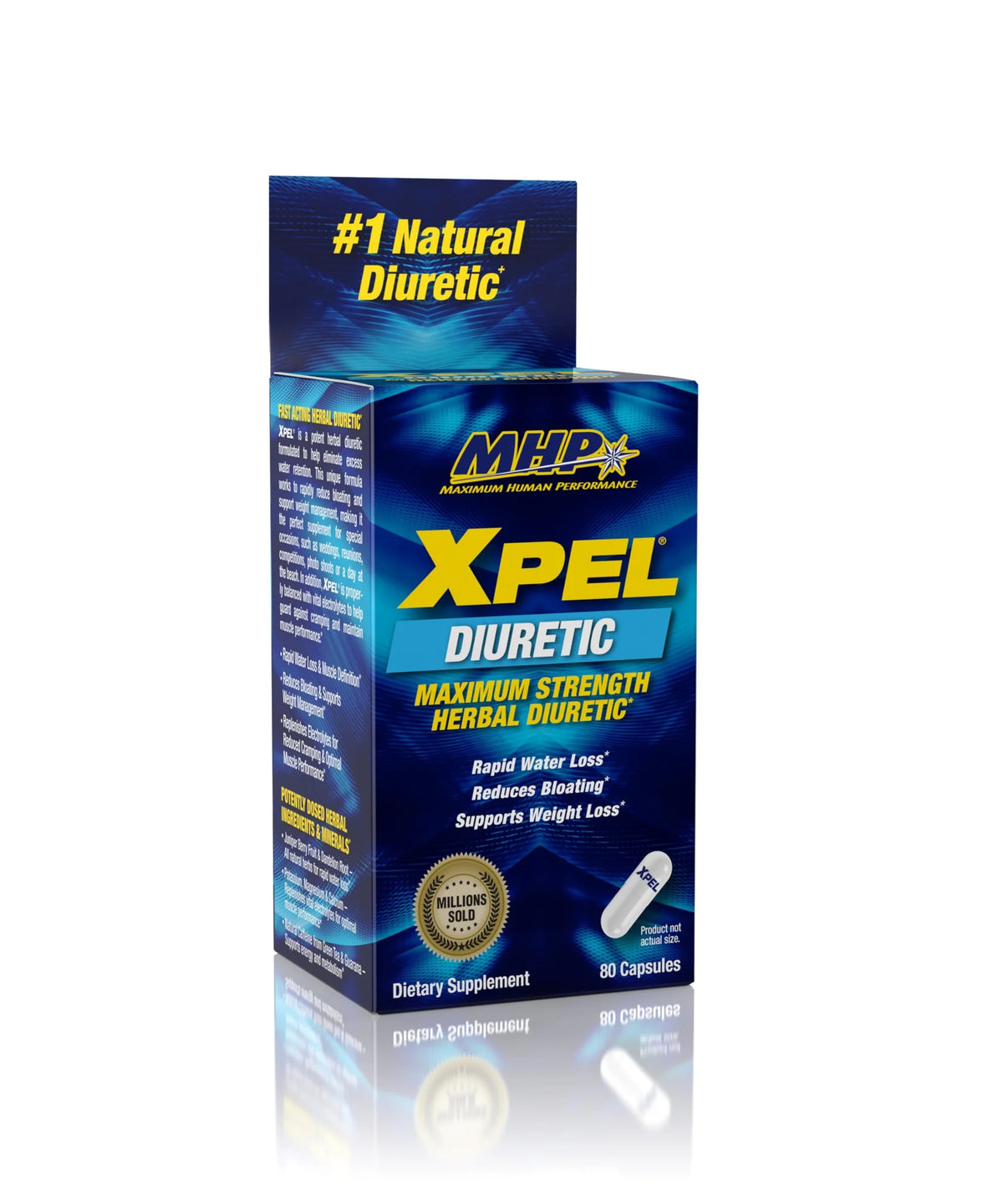 MHP Xpel Strength Herbal Diuretic - 80 Capsules for Rapid Water Loss