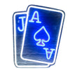 Tazweeq Playing Cards Neon Sign – LED Wall Decor for Casino Bar, Bedroom & Play Room with USB Blue White Lighting