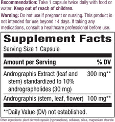 Nature's Way Premium Extract Andrographis, Immune Support*, 300 mg Andrographis Extract per serving, 60 Capsules