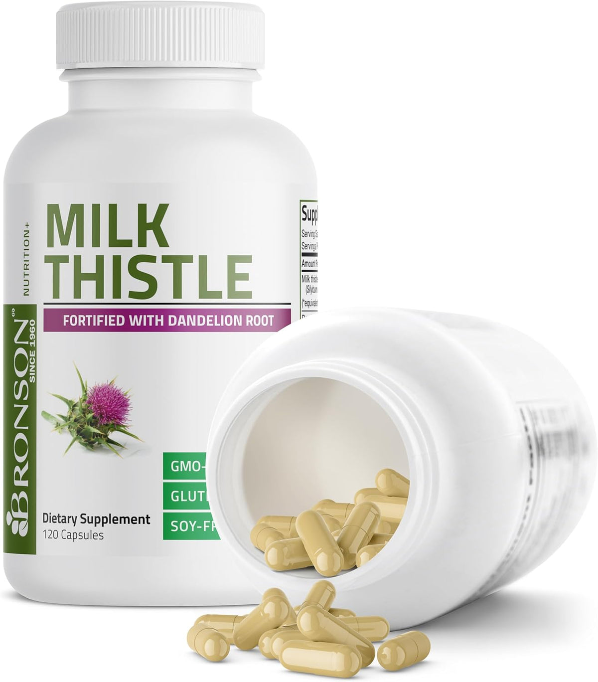 Bronson milk thistle supplement with silimarina and dandelion root for liver support