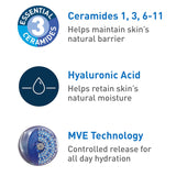 لوشن مرطب للوجه CeraVe PM | كريم ليلي بحمض الهيالورونيك والنياسيناميد | مرطب خفيف الوزن للغاية وخالي من الزيوت للوجه | 3 أونصة