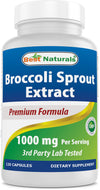 Best Naturals Broccoli Sprouts Extract 1000mg - 120 Caps, Antioxidant Detox