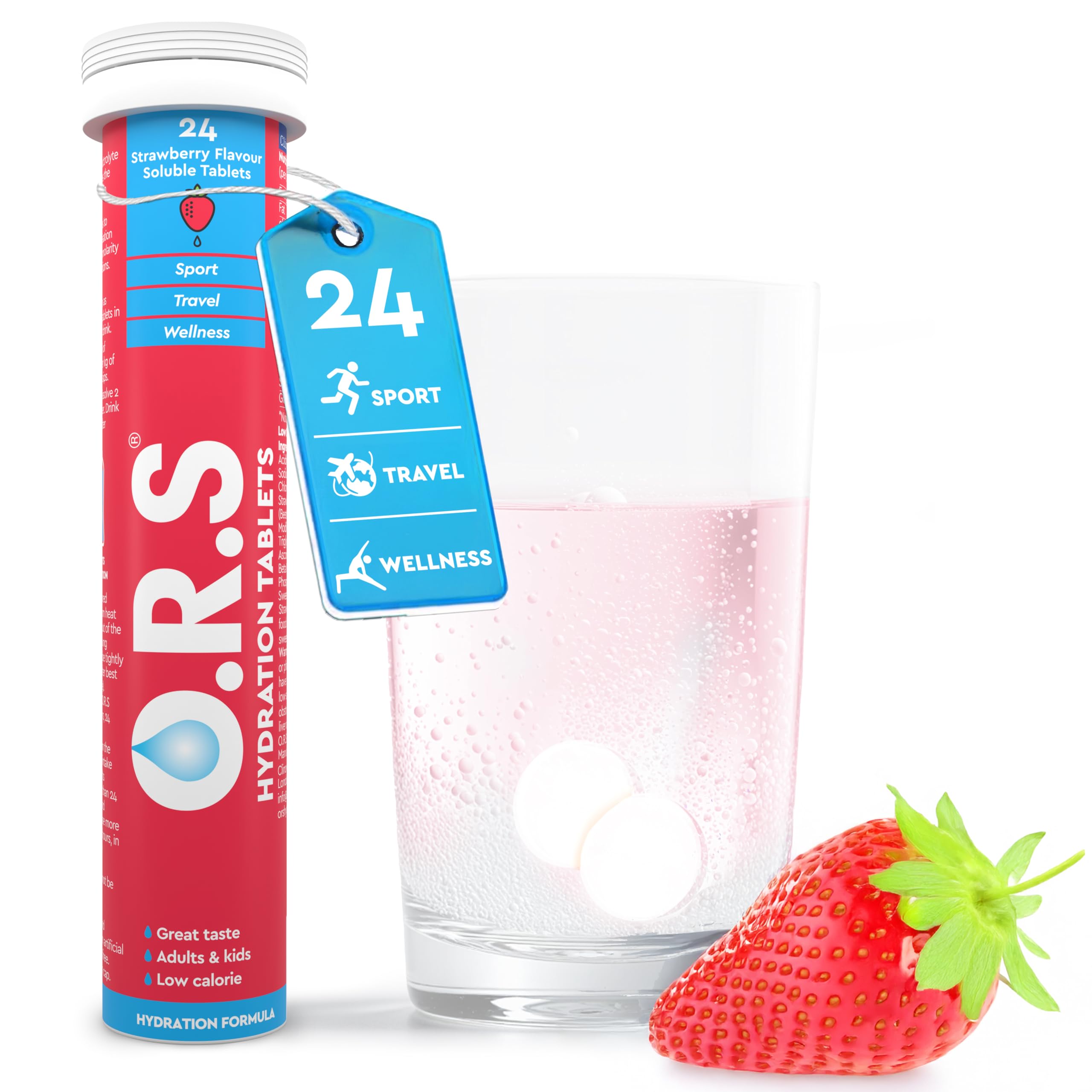 O.R.S Hydration Tablets - Strawberry Flavor (24 Tablets)