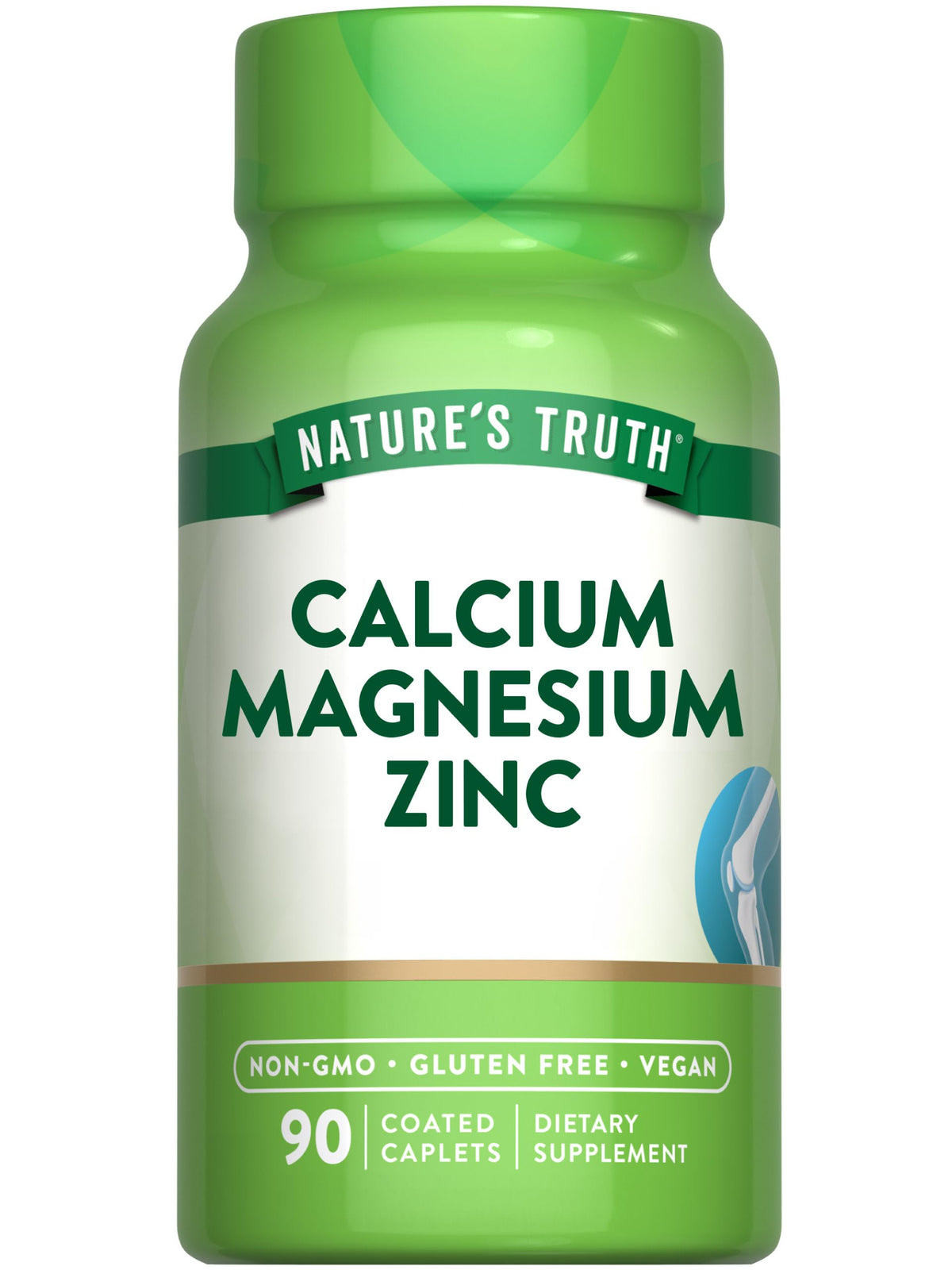 Nature's Truth Calcium Magnesium Zinc Supplement - Bone & Immune Support - 90 Caplets