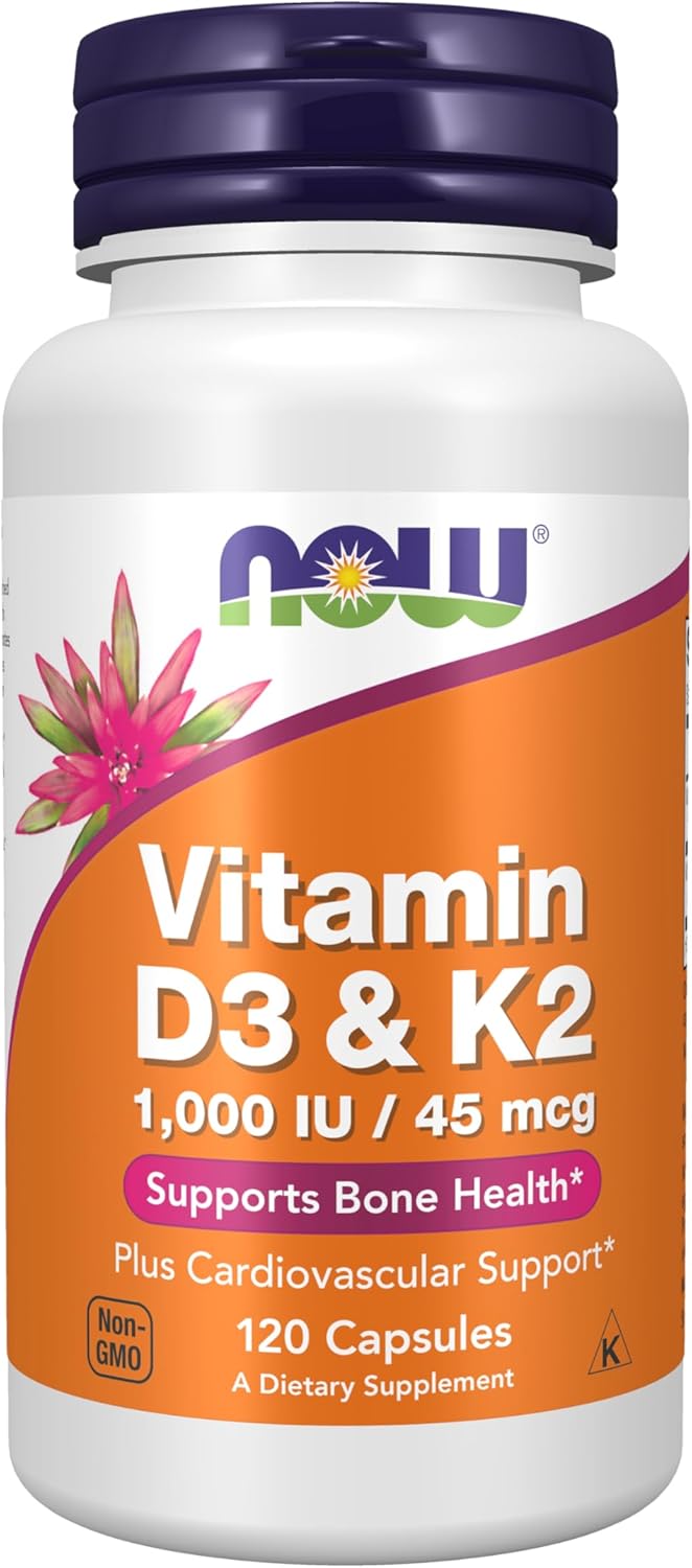NOW Foods, Vitamin D-3 & K-2, 120 Capsules