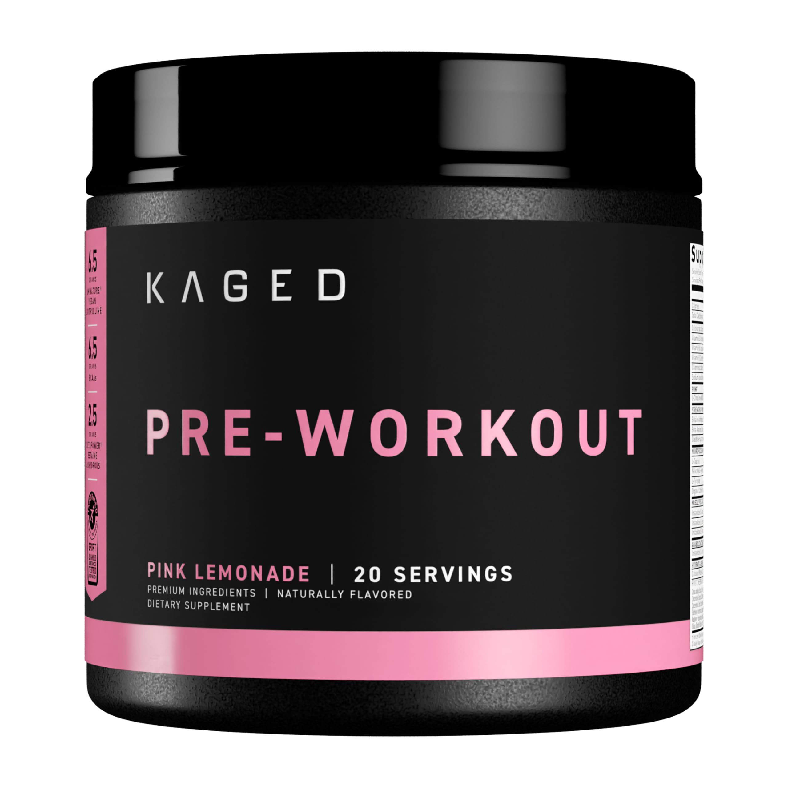 Kaged Pre-Kaged Pink Lemonade Pre-Workout Powder - 20 Servings