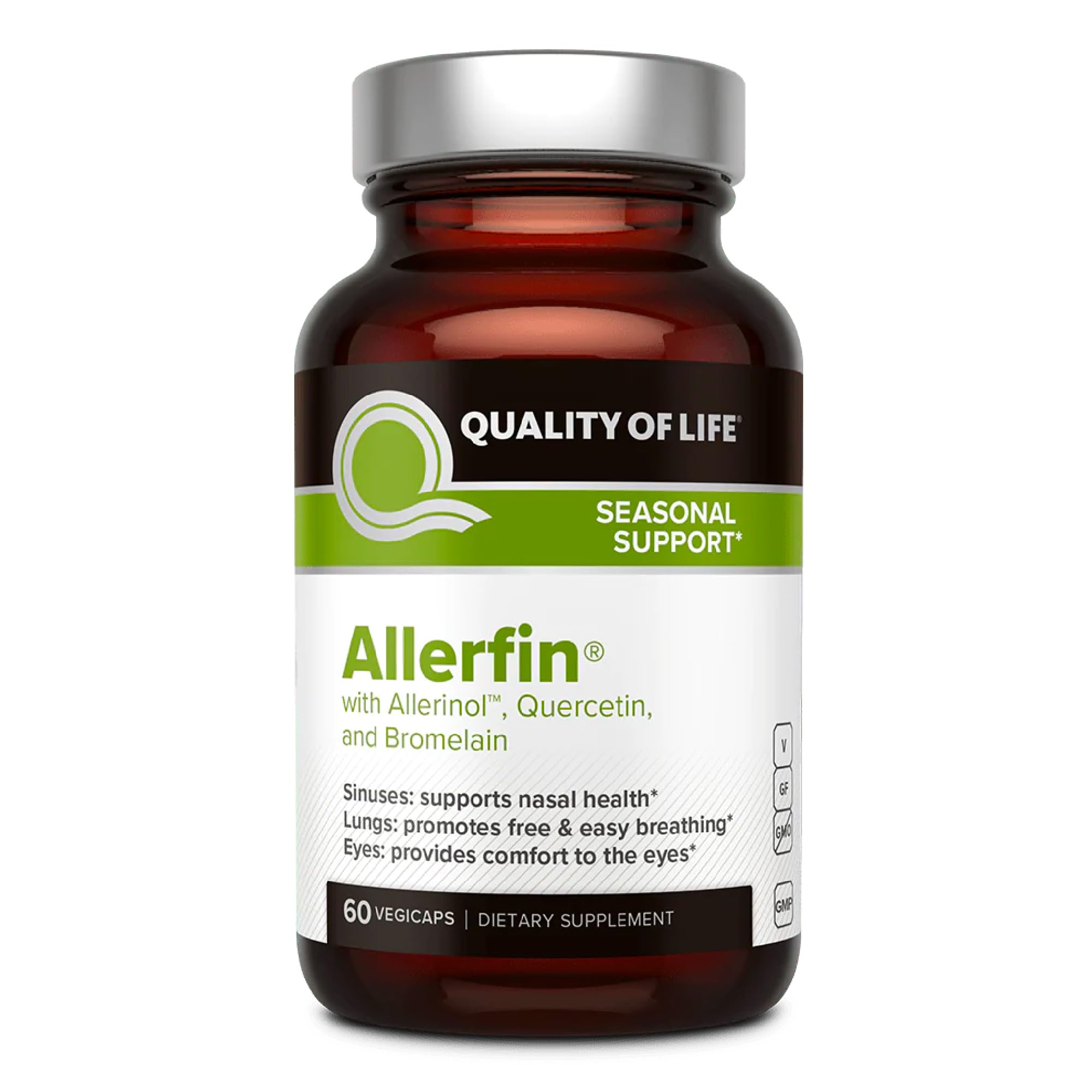 Allerfin 60 VCapsules by Quality of Life Labs - Advanced Allergy Support Formula