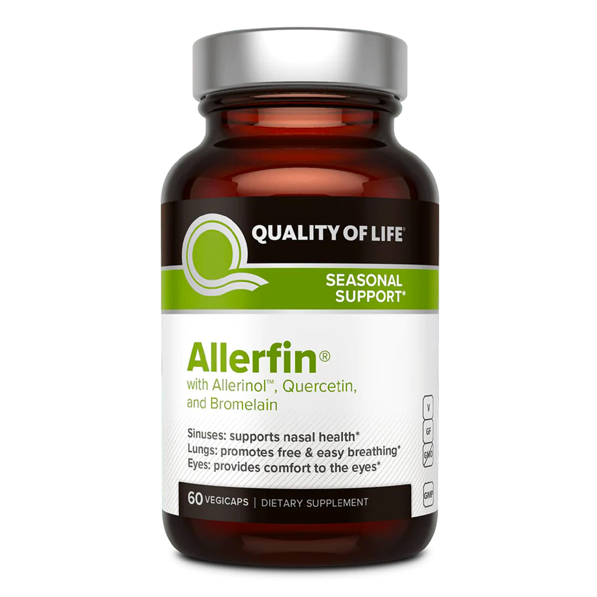 Allerfin 60 VCapsules by Quality of Life Labs - Advanced Allergy Support Formula