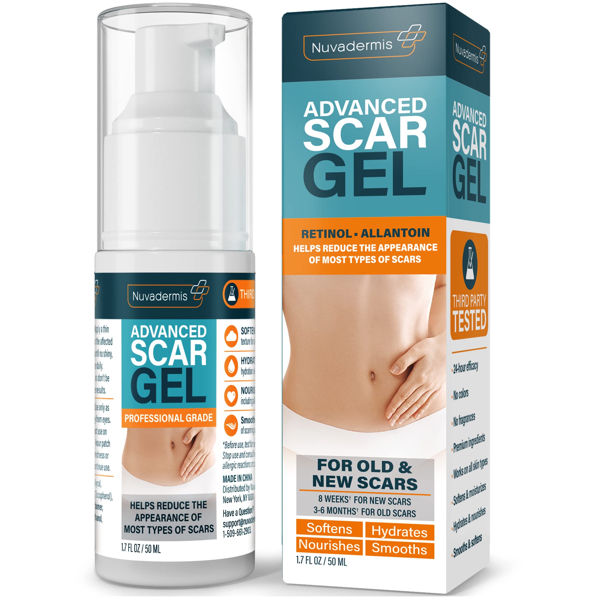 NUVADERMIS Post-Op Scar Gel - With Allantoin & Betaine for C-Section & Keloid Management