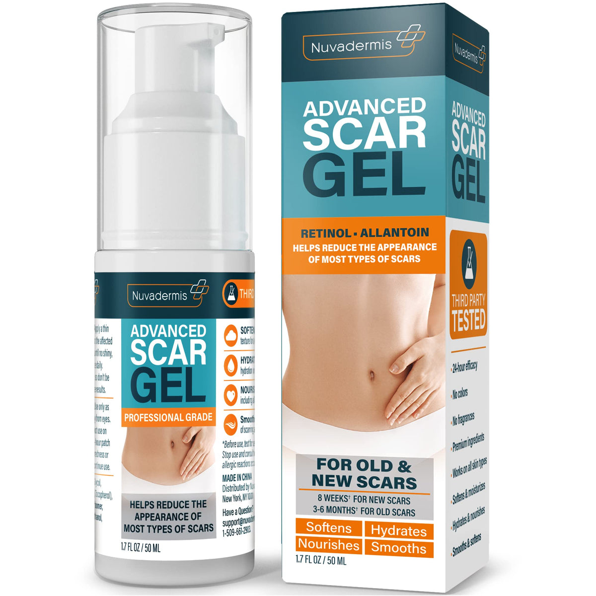 NUVADERMIS Post-Op Scar Gel - With Allantoin & Betaine for C-Section & Keloid Management