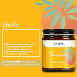 Life-flo Pure Mango Butter - 9 fl oz (266 ml) - Deeply Moisturizing Body Butter