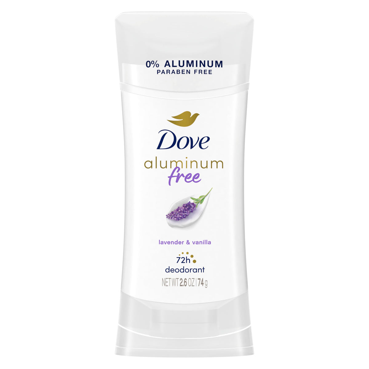 Dove 0% Aluminum Deodorant Stick - Lavender & Vanilla - Gentle & Non-Irritating - 2.6 oz