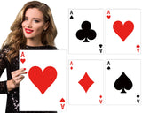 8 Pcs Jumbo Playing Cards 15.8 x 12.6 Inches - Large Print Giant Thick Poker Cards for Casino Theme Party Decorations