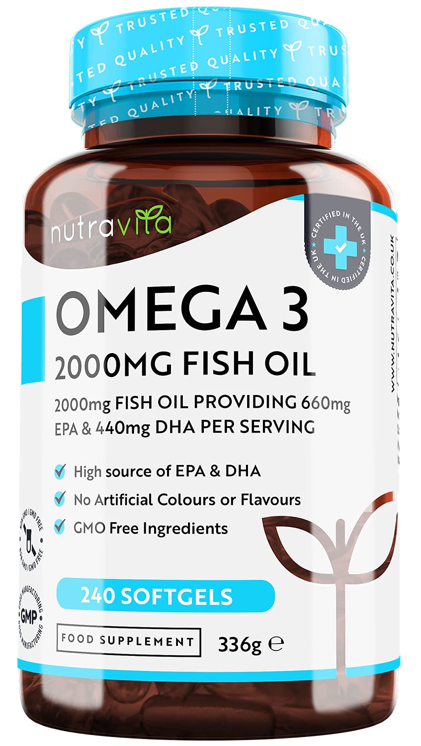 Nutravita Pure Omega 3 Fish Oil 2000mg - Heart and Brain Maintenance