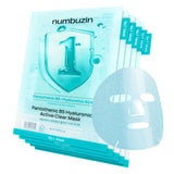 numbuzin No.1 Sheet Mask - Pantothenic B5 Hyaluronic Acid Acne Face Mask for Oily & Sensitive Skin - 5 Sheets