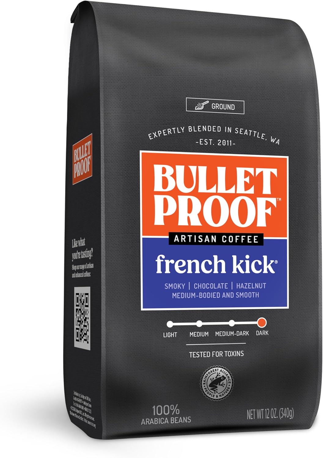 قهوة Bulletproof فرنش كيك دارك روست المطحونة، ١٢ أوقية | قهوة نظيفة