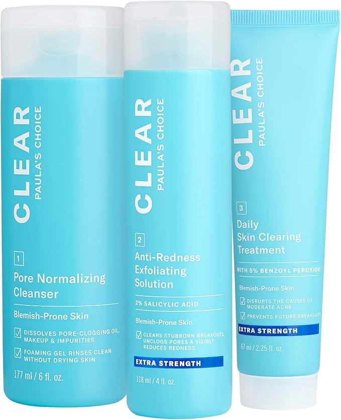 Paula's Choice CLEAR Extra Strength Acne Kit - 2% Salicylic Acid & 5% Benzoyl Peroxide