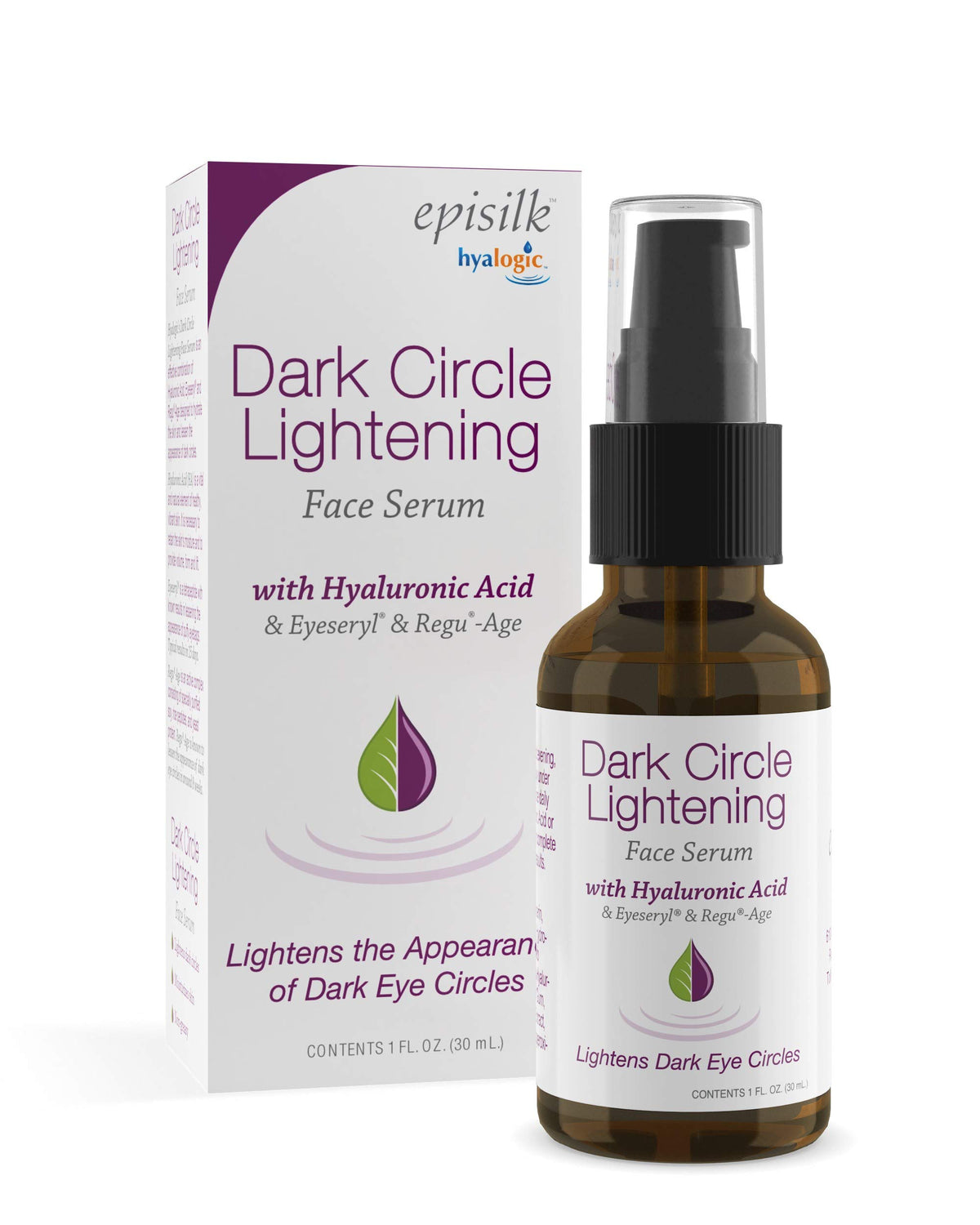 Hyalogic Dark Circle Lightening Face Serum - Hyaluronic Acid, Eveseryl & Regu-Age, 1oz