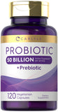 Carlyle Probiotics with Prebiotics - 120 Capsules - 50 Billion Active Organisms - Non-GMO & Gluten Free