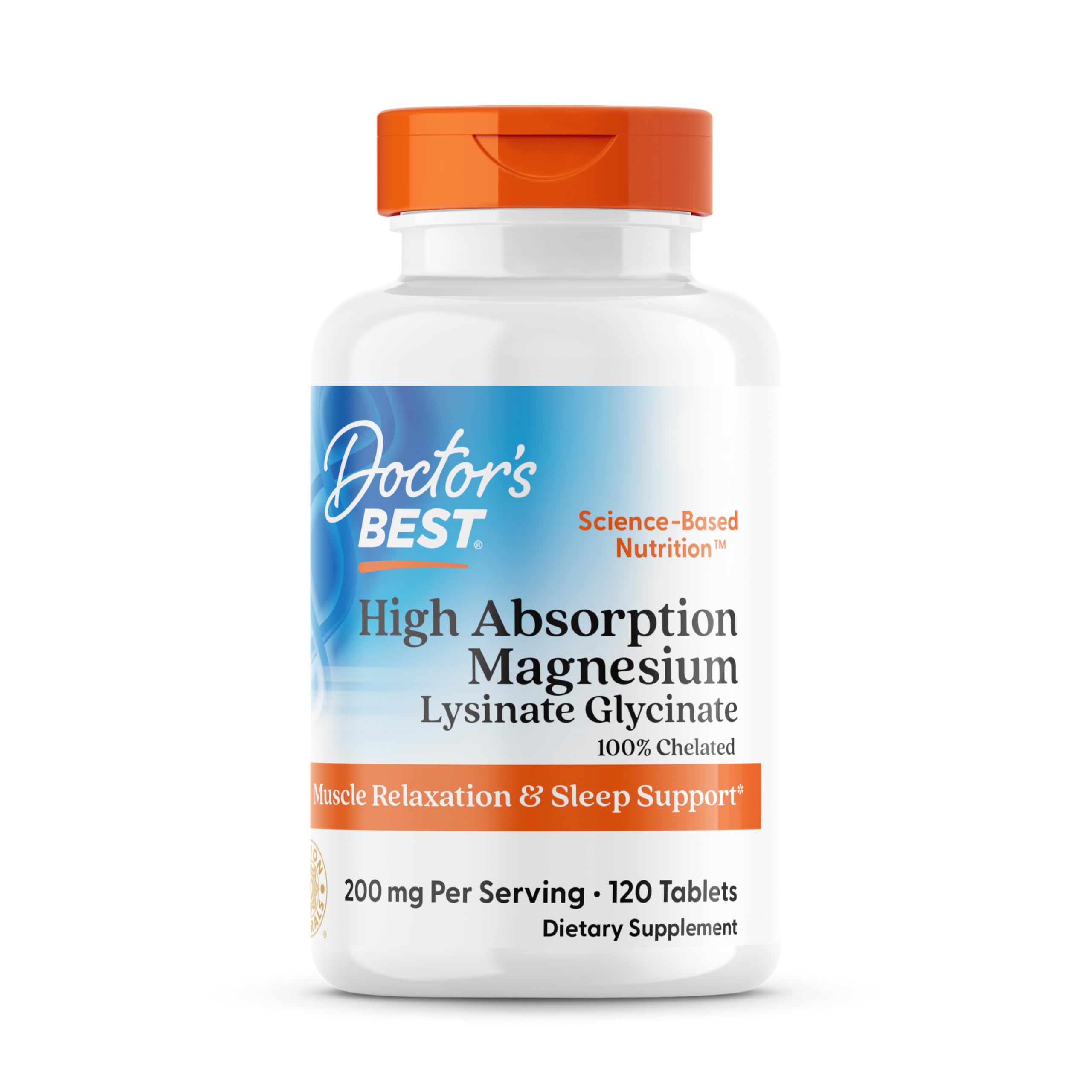 Doctor's Best 100% High Absorption Chelated Magnesium (120 Tablets)