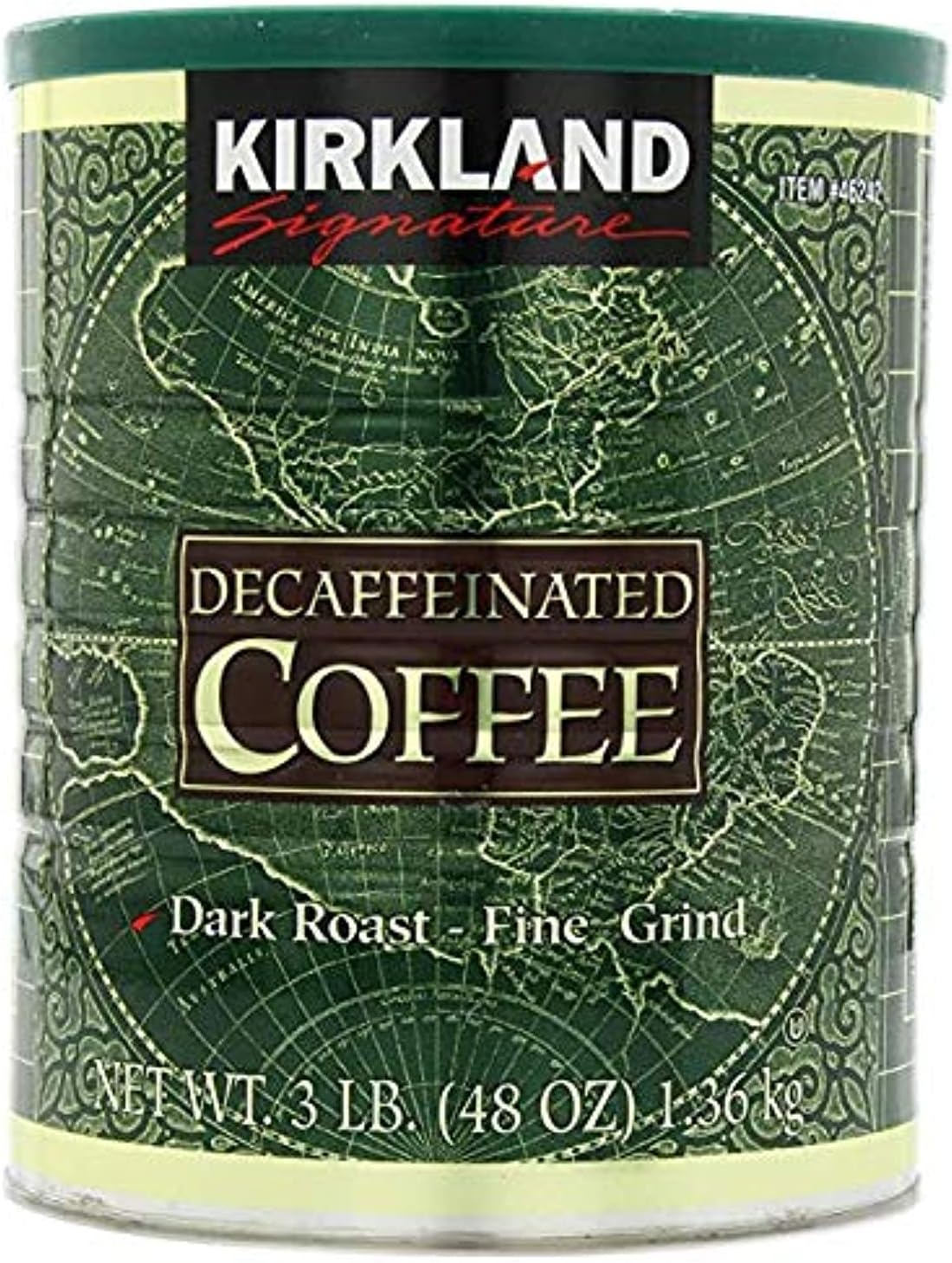 قهوة أرابيكا منزوعة الكافيين من Kirkland Signature، تحميص غامق، طحن ناعم، عبوتان × 48 أونصة