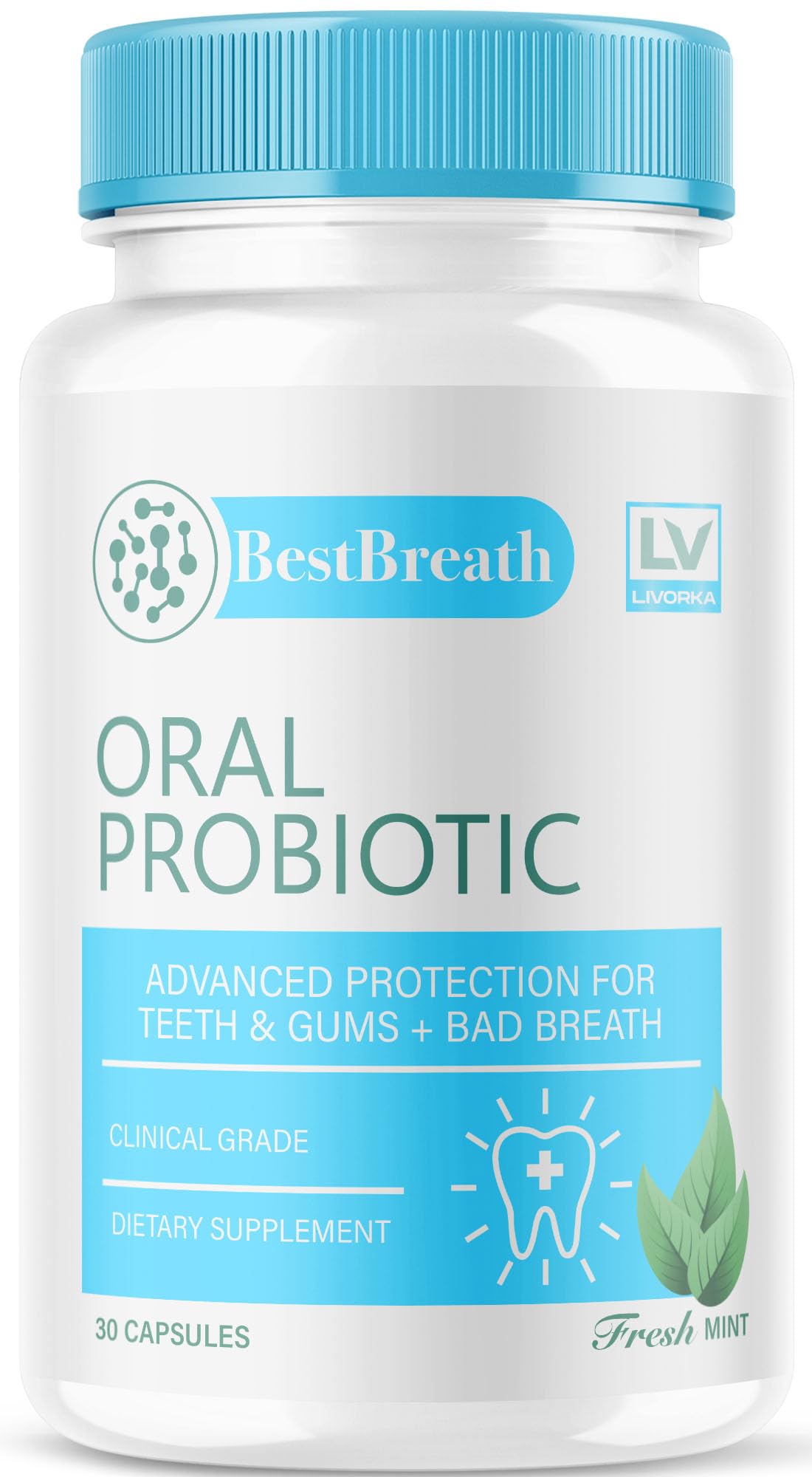 LIVORKA Best Breath Oral Probiotic - Advanced Breath Freshening Pills (1 Pack)