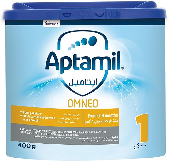 حليب أطفال أبتاميل أومنيو ١ للرضع، لطيف، المرحلة ١، ٤٠٠ جم