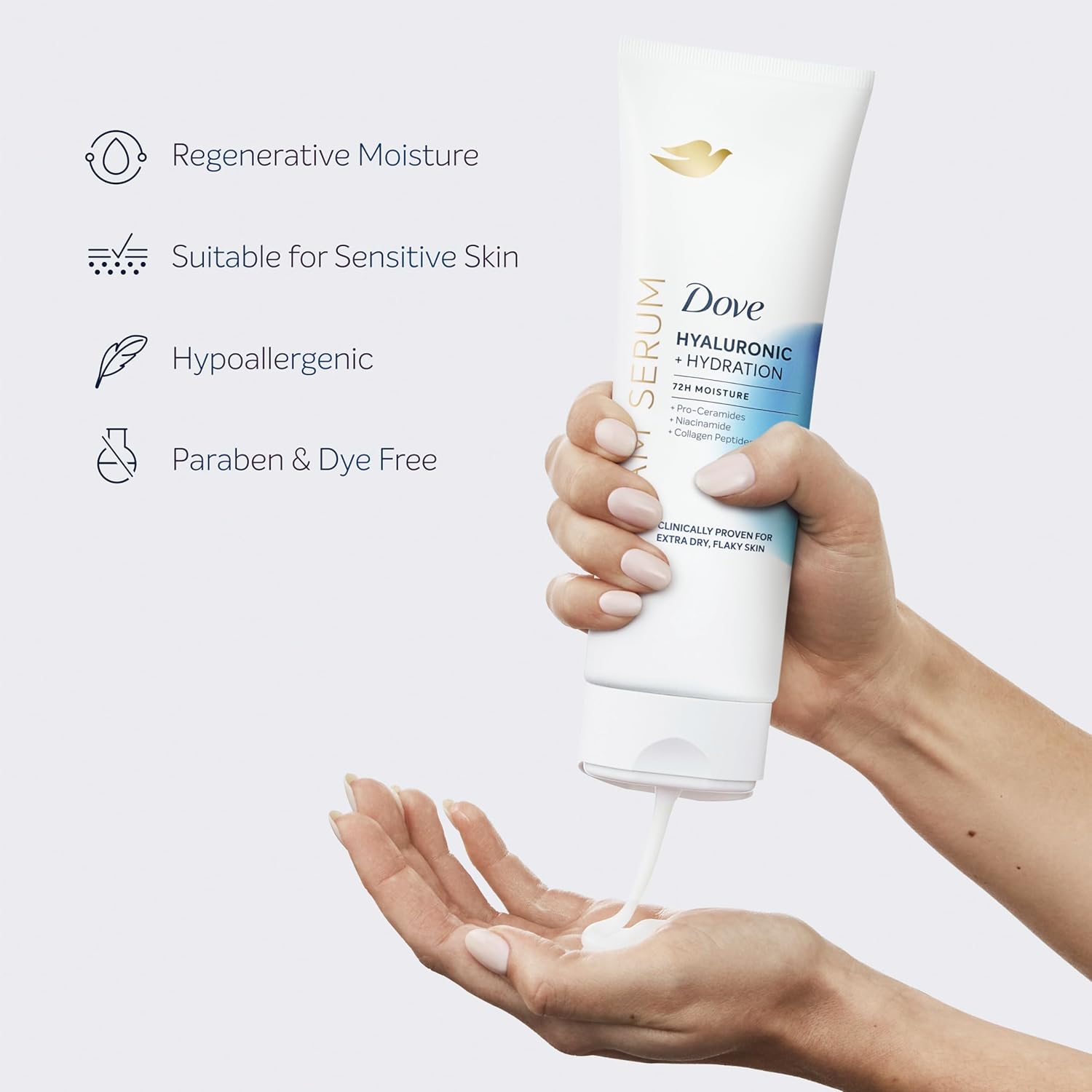 Dove hyaluronic acid body cream serum for extra dry and flaky skin