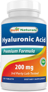 Best Naturals Hyaluronic Acid 200mg: Youthful Skin & Joint Support, 120 Tabs