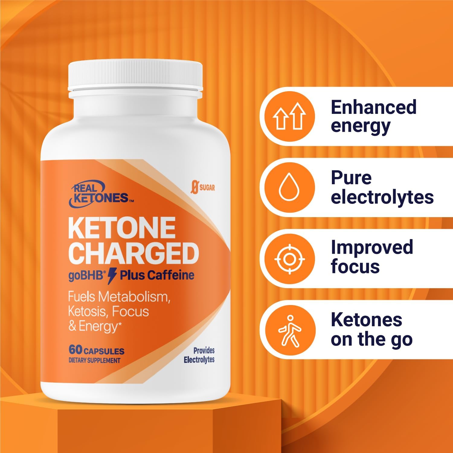 Keto BHB Salts capsules: Exogenous ketones supplement for enhanced energy, focus, and ketosis.