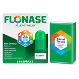 Flonase Allergy Relief Nasal Spray - 24-Hour Non-Drowsy Multi-Symptom, 144 Sprays + Bonus Tissues