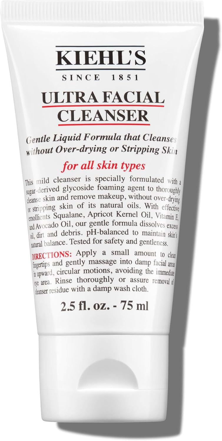 Kiehl's Ultra Facial Cleanser - Gentle Daily pH-Balanced for All Skin Types & Makeup