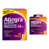 Allegra Adult 24-Hour Fexofenadine HCI Allergy Tablets 180mg (90 Ct + Travel Pack)