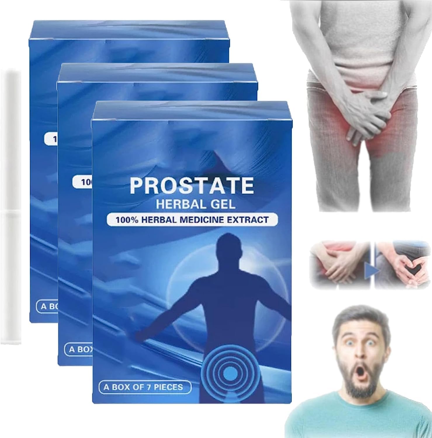 DOCTIA Prostate Natural Herbal Gel for Prostate Health & Vitality Support, 3 Pack - All Skin Types