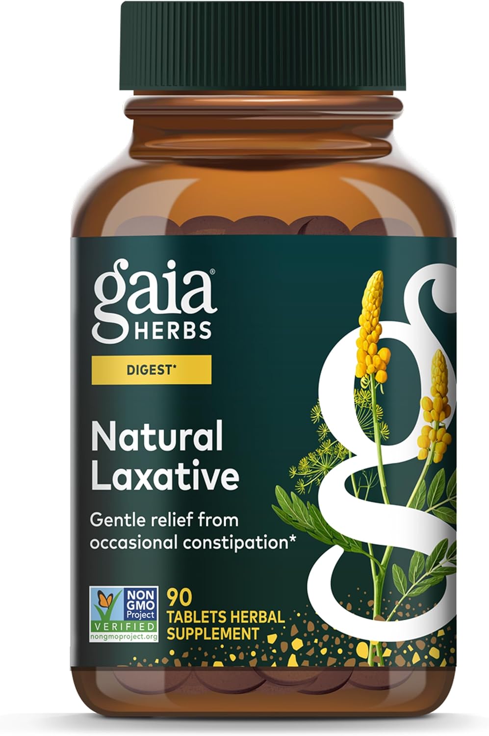 Gaia Herbs Rapid Relief Natural Laxative for Fast Constipation Relief 90 Tablets