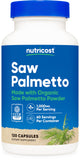 Organic Saw Palmetto Supplement 1000mg, 120 Vegetarian Capsules, Gluten Free